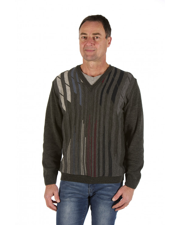 Pull homme col V manches longues
Coloris Gris