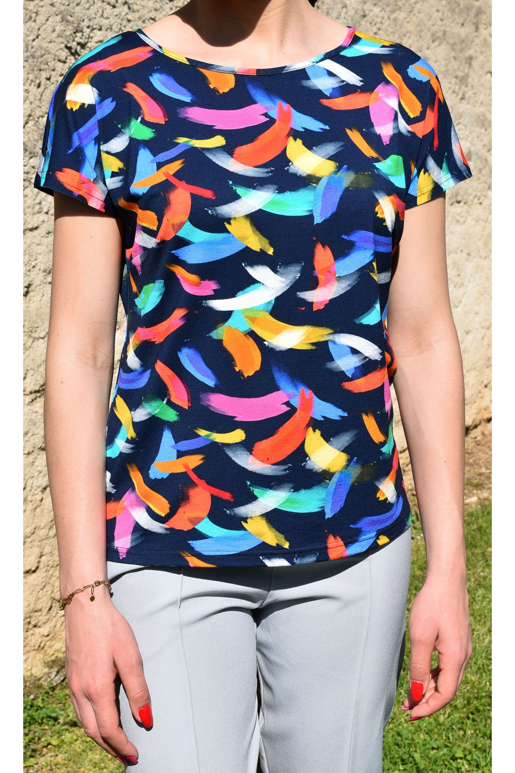 Top/tee-shirt manches courtes imprimé
Coloris Marine